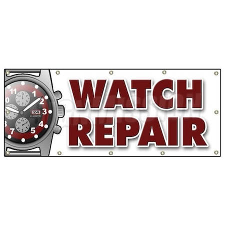 WATCH REPAIR BANNER SIGN Batteries Jewelry Gems Bands Appraisals